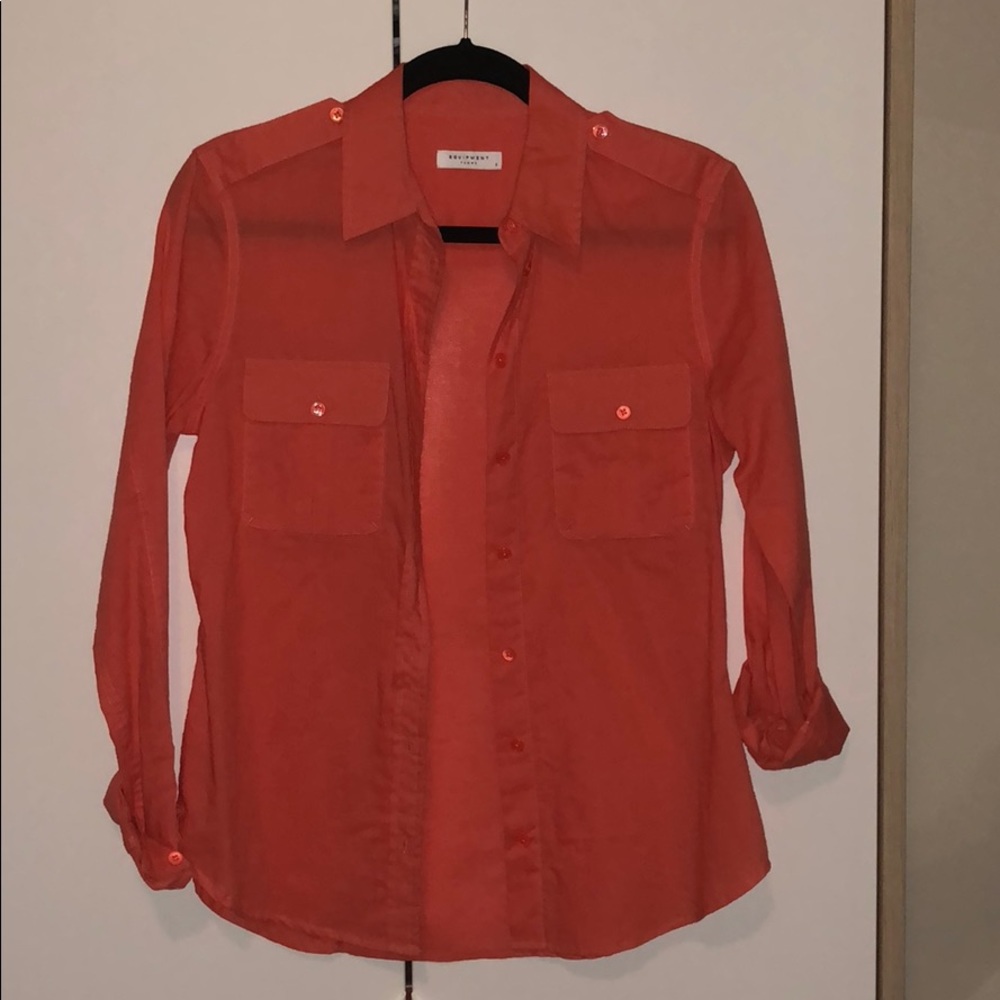 Coral cotton equipment button up shirt